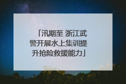 汛期至 浙江武警开展水上集训提升抢险救援能力