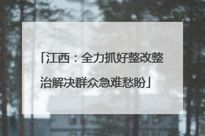 江西：全力抓好整改整治解决群众急难愁盼