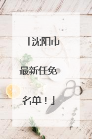 沈阳市最新任免名单！