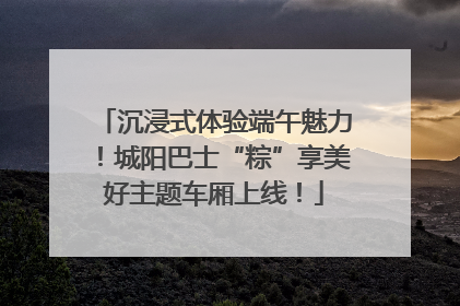 沉浸式体验端午魅力！城阳巴士“粽”享美好主题车厢上线！