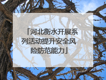 河北衡水开展系列活动提升安全风险防范能力