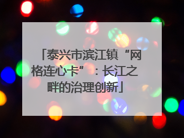 泰兴市滨江镇“网格连心卡”：长江之畔的治理创新