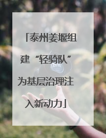 泰州姜堰组建“轻骑队”为基层治理注入新动力