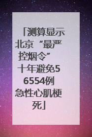 测算显示北京“最严控烟令” 十年避免56554例急性心肌梗死