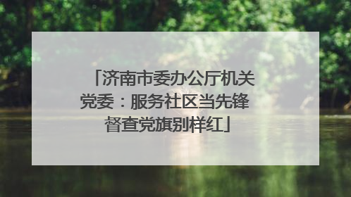 济南市委办公厅机关党委：服务社区当先锋 督查党旗别样红