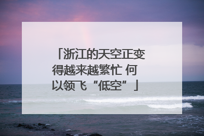 浙江的天空正变得越来越繁忙 何以领飞“低空”