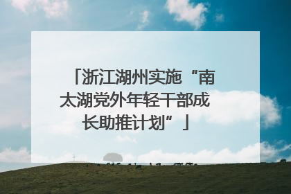 浙江湖州实施“南太湖党外年轻干部成长助推计划”