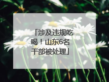 涉及违规吃喝！山东6名干部被处理