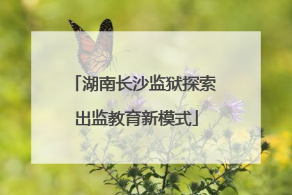湖南长沙监狱探索出监教育新模式