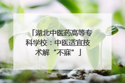 湖北中医药高等专科学校：中医适宜技术解“不寐”
