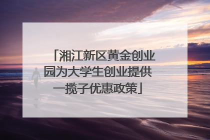 湘江新区黄金创业园为大学生创业提供一揽子优惠政策