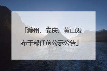 滁州、安庆、黄山发布干部任前公示公告