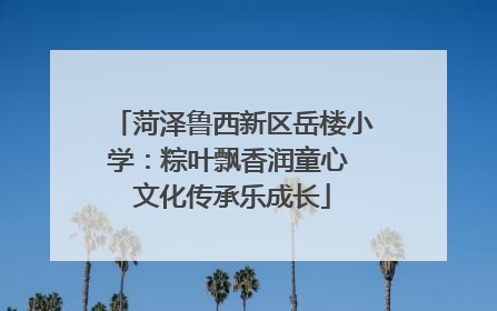 菏泽鲁西新区岳楼小学：粽叶飘香润童心 文化传承乐成长