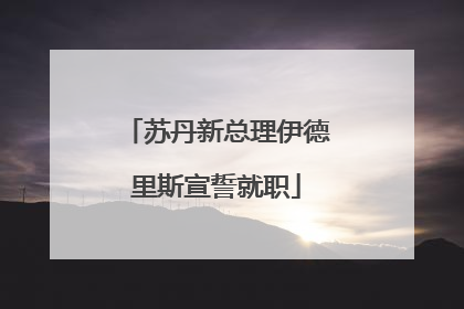 苏丹新总理伊德里斯宣誓就职