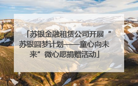 苏银金融租赁公司开展“苏银圆梦计划——童心向未来”微心愿捐赠活动