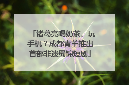 诸葛亮喝奶茶、玩手机？成都青羊推出首部非遗蜀锦短剧