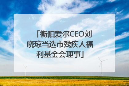 衡阳爱尔CEO刘晓琼当选市残疾人福利基金会理事