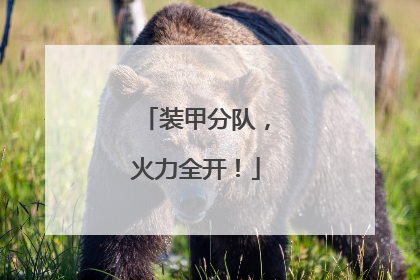 装甲分队，火力全开！