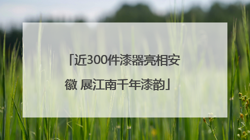 近300件漆器亮相安徽 展江南千年漆韵