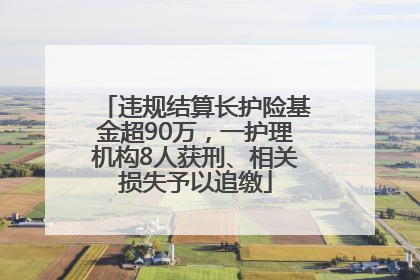 违规结算长护险基金超90万，一护理机构8人获刑、相关损失予以追缴