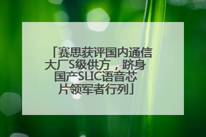 赛思获评国内通信大厂S级供方，跻身国产SLIC语音芯片领军者行列