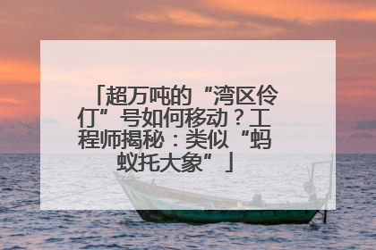 超万吨的“湾区伶仃”号如何移动？工程师揭秘：类似“蚂蚁托大象”