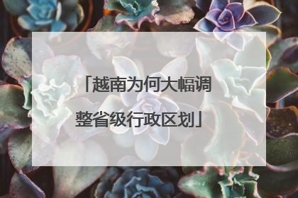 越南为何大幅调整省级行政区划