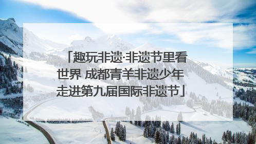趣玩非遗·非遗节里看世界 成都青羊非遗少年走进第九届国际非遗节