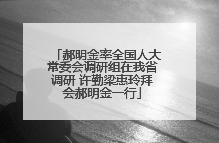 郝明金率全国人大常委会调研组在我省调研 许勤梁惠玲拜会郝明金一行