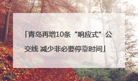 青岛再增10条“响应式”公交线 减少非必要停靠时间