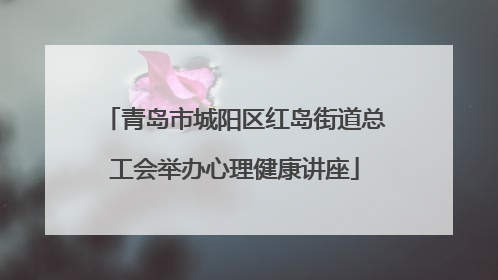 青岛市城阳区红岛街道总工会举办心理健康讲座