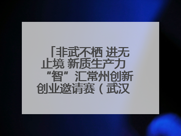 非武不栖 进无止境 新质生产力“智”汇常州创新创业邀请赛（武汉站）圆满举办