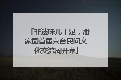 非遗味儿十足，潘家园首届京台民间文化交流周开幕