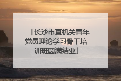 长沙市直机关青年党员理论学习骨干培训班圆满结业