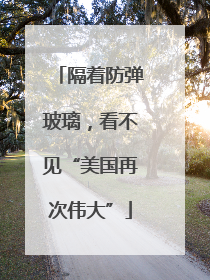 隔着防弹玻璃，看不见“美国再次伟大”