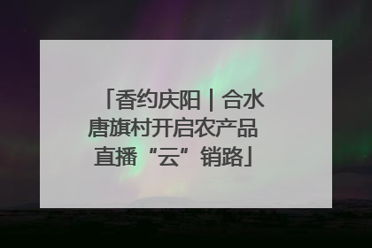 香约庆阳｜合水唐旗村开启农产品直播“云”销路