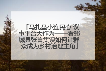 马扎虽小连民心 议事平台大作为——看郓城县张鲁集镇如何让群众成为乡村治理主角