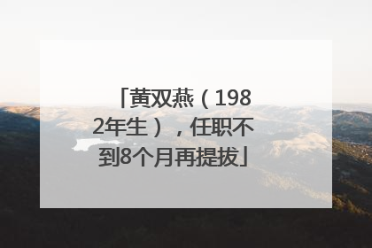 黄双燕（1982年生），任职不到8个月再提拔
