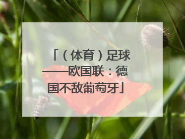 （体育）足球——欧国联：德国不敌葡萄牙