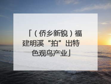 （侨乡新貌）福建明溪“拍”出特色观鸟产业