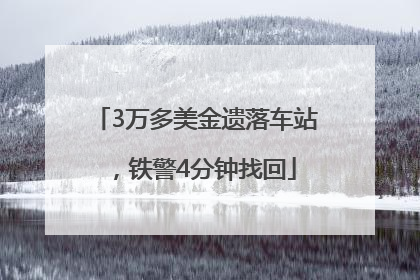 3万多美金遗落车站，铁警4分钟找回