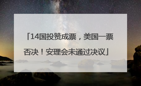14国投赞成票，美国一票否决！安理会未通过决议