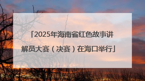 2025年海南省红色故事讲解员大赛（决赛）在海口举行