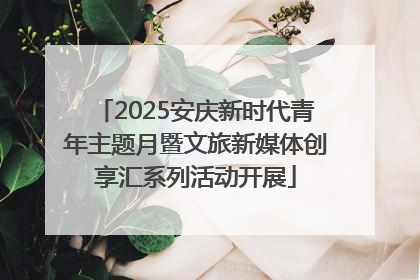 2025安庆新时代青年主题月暨文旅新媒体创享汇系列活动开展