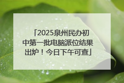 2025泉州民办初中第一批电脑派位结果出炉！今日下午可查
