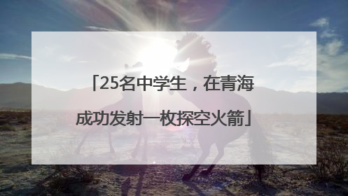 25名中学生，在青海成功发射一枚探空火箭
