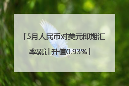 5月人民币对美元即期汇率累计升值0.93%