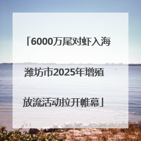 6000万尾对虾入海 潍坊市2025年增殖放流活动拉开帷幕