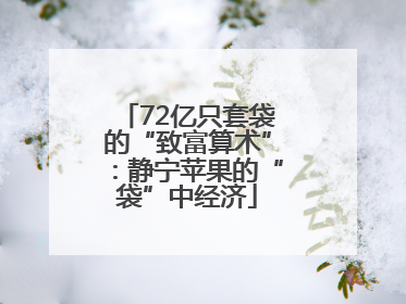 72亿只套袋的“致富算术”：静宁苹果的“袋”中经济